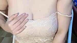 Behind those glasses, the young Vietnamese girl spreads wide for intense solo play on cam.