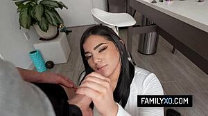 Stepdad, you love titty fucking your latina stepdaughter's big tits don't you julz gotti?