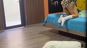 Horny latina student big ass anal rides stepdad's huge cock wildly