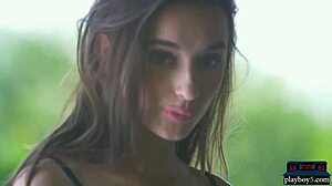 gloria sol strips outdoors flashing shaved milf pussy and big tits