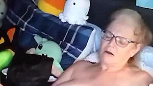 mature yoga babe strips naked and fingers herself wildly