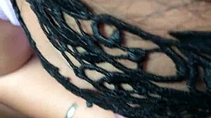 Wife pours yogurt on hubby's cock and licks it clean hungrily