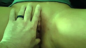 amateur blonde wife fingers shaved WET PUSSY close-up while hubby films fetish