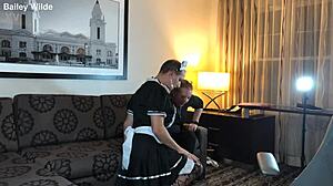 SISSY MAID TRAINS HARD IN HUMILIATING CROSSDRESS JOB SESSION