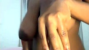 African camgirls bounce squeeze spit on natural tits boobs compilation