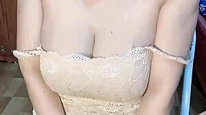 Behind those glasses, the young Vietnamese girl spreads wide for intense solo play on cam.