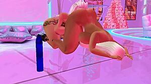 busty bimbo bridgette and jessica pound each others big tits hard