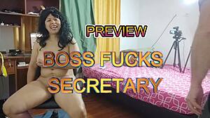 Boss rams secretary's shaved ass in office