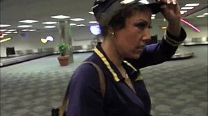 Black Dick Wrecks Milf Stewardess Big Tits in Stockings Cumshot