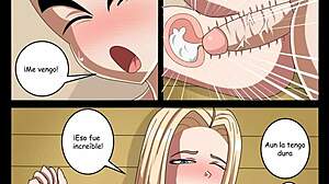 krillin fucks number 18 hard then bulma joins their wild comic porno threesome