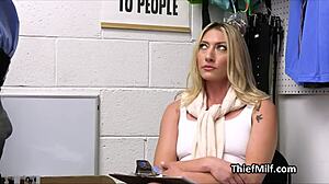 blonde milf cougar takes thick cock pounding right on her office desk