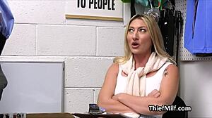 blonde milf cougar takes thick cock pounding right on her office desk