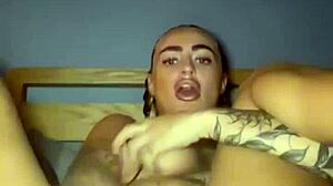 emo teen teases her tight spots alone