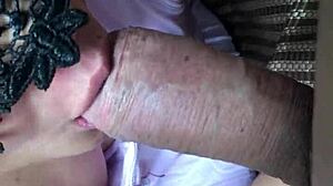 Wife pours yogurt on hubby's cock and licks it clean hungrily