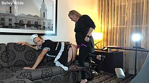 SISSY MAID TRAINS HARD IN HUMILIATING CROSSDRESS JOB SESSION