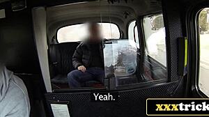 Taxi Foursome: Busty British Milfs Deepthroat Monster Cocks