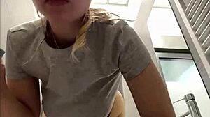 fat bbw gets creampie while fingering her pussy close-up