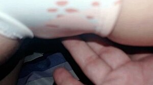 Virgin stepdaughter's wet pussy eaten post-beach then doggystyle creampie fuck