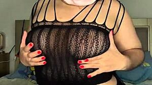 naughty masked curvy babe fingers her fat young pussy hard for solo homemade orgasm