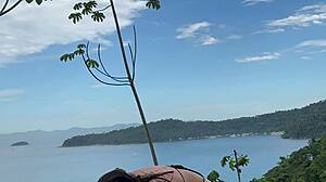 Curvy Brazilian Lesbian Girlfriends Toy Pussy Lick on RJ Beach Party