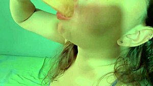 Pajama girl toys pussy to orgasm then swallows cum load