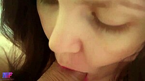 juicy homemade pov blowjob sucks cock sensually till close-up cumshot floods her mouth