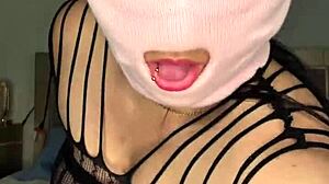 naughty masked curvy babe fingers her fat young pussy hard for solo homemade orgasm
