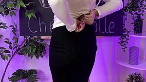 Nylon club minimi diamante pantyhose has milf teacher dancing in heels!