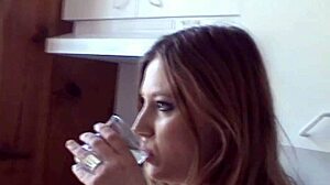 hey it's katrina um my young blonde pussy gets so wet fingering in kitchen yeah