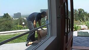 nasty shaved blonde milf velicity von double penetrated and swallows