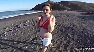 miriam and jorge submit wildly outdoors on the rocks!