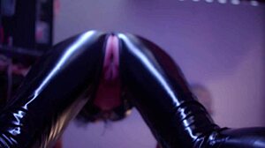 Lecherous wife pegs man with strapon then swallows cum