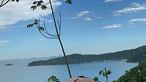 Curvy Brazilian Lesbian Girlfriends Toy Pussy Lick on RJ Beach Party