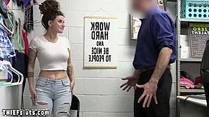 busty indica flower fucks cop on cctv after striptease