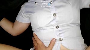Thai College Slut Fucked Hard for F Grade Creampie Overflow