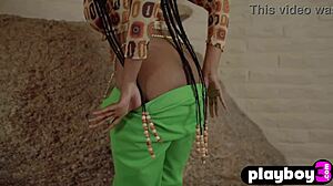 Ebony Big Tits Teen 18+ Nyla Exposes Perfect Black Body in Naked Posing Striptease