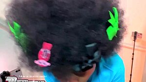 Sloppy hippie girl's wet staircase blowjob gagging deep 😛💦🍆