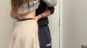 petite cutie moans loud in bathroom stall