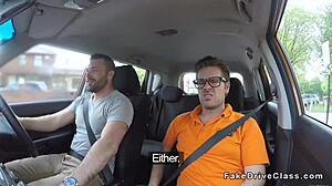 fake instructor's mate deepthroats blonde in hidden classroom spy cam 📹😜