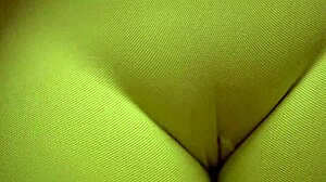 Rubbing my juicy wet puffy pussy lips through tight leggings feels so good