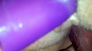 Wife bends over taking dildo doggystyle deep
