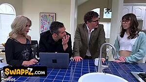 Stepdads Train Slutty Stepdaughters in Seductive Camera Orgy