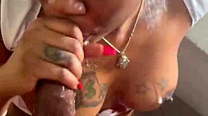 ebony super head gags on massive bbc pov