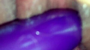 Wife bends over taking dildo doggystyle deep