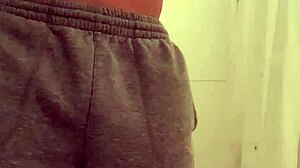 guy showers with throbbing cock