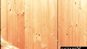 look at this gorgeous blonde's petite tits and shaved pussy sauna orgasm