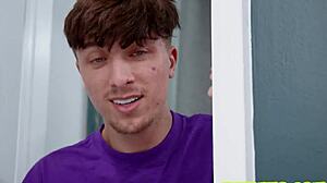 skinny clan boy spies on milf mother-in-law shower gets caught fucking