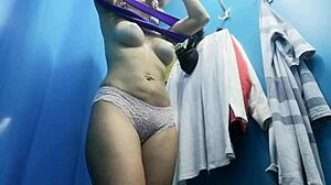 hey check out this russian girl flashing big boobs nipples in dressing room