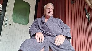chris the old man explores shaved outdoor spots with hairless charm