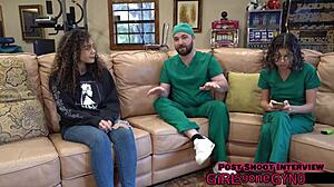 my neighbor mara luv spreads for first gyno exam backstage